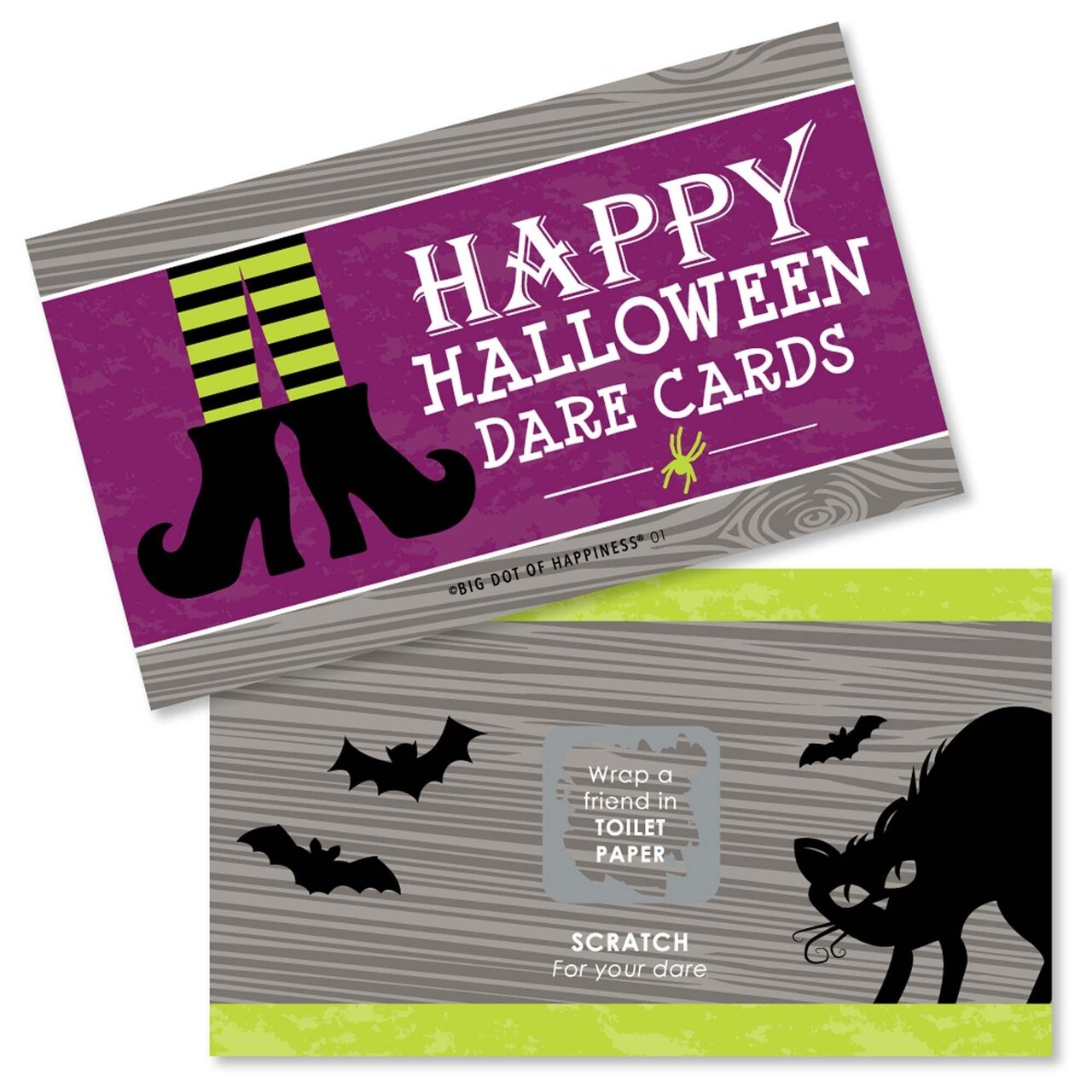 Big Dot of Happiness Happy Halloween - Witch Party Game Scratch Off Dare Cards - 22 Count